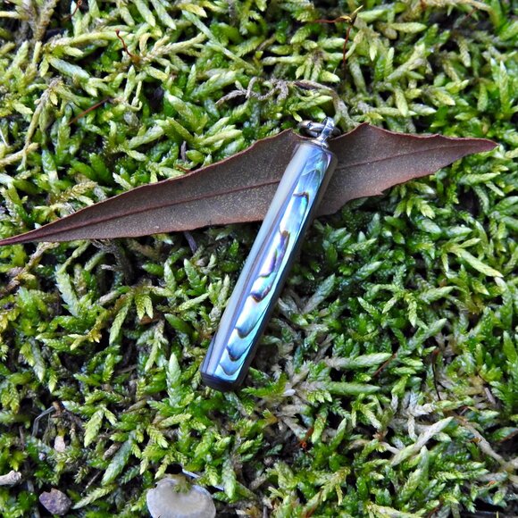 Dainty Colorful Abalone Gemstone Pendant - Small - Picture 6 of 9